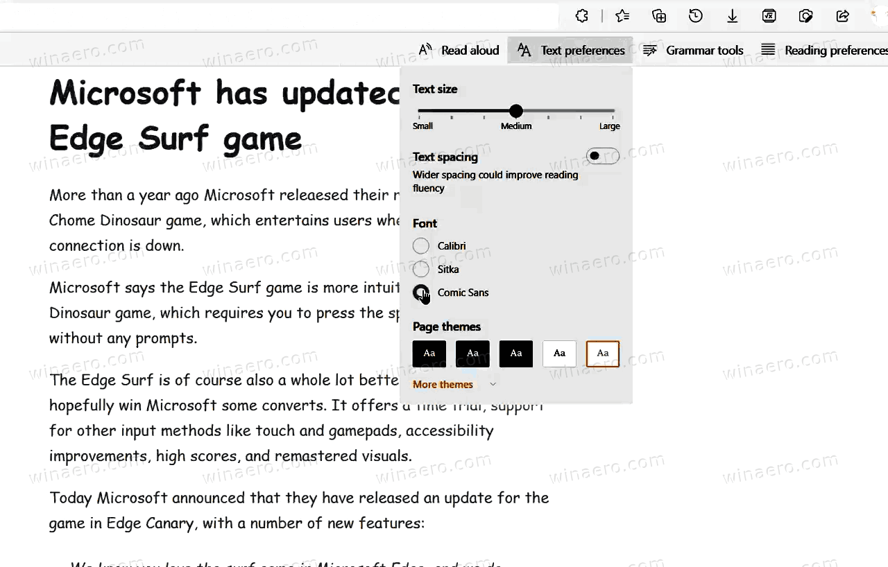 Edge Change Font In Immersive Reader