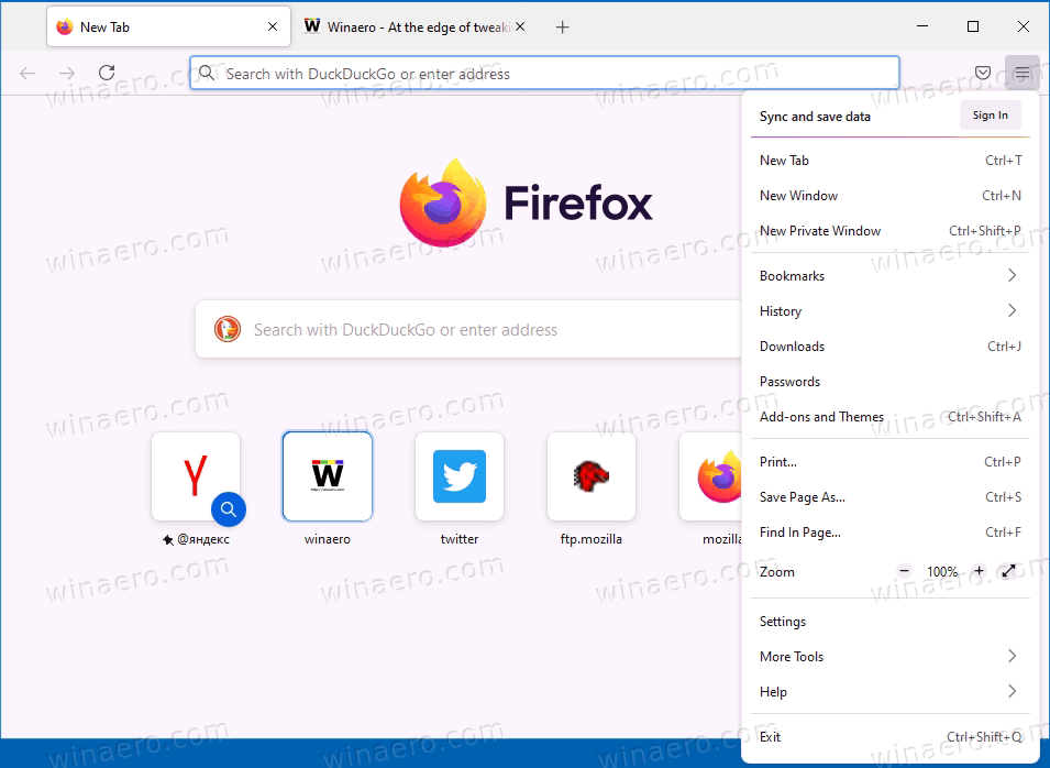 firefox revert to previous version