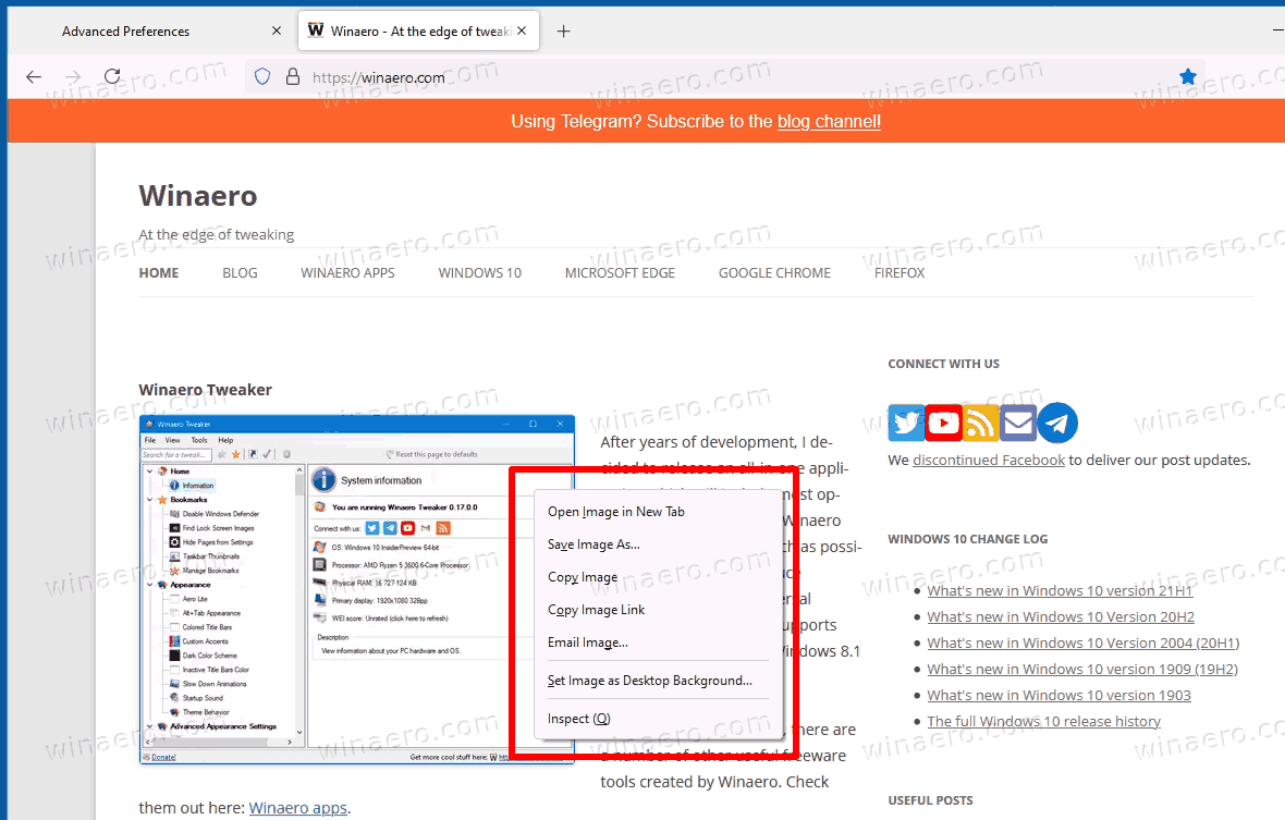 Firefox Missing View Image Info