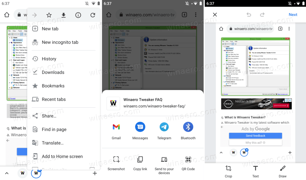Как сделать снимок экрана в Google Chrome на Android