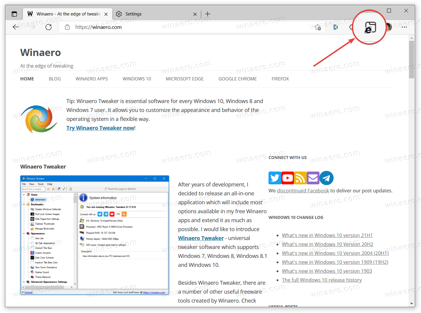 IE Mode Toolbar Button In Edge