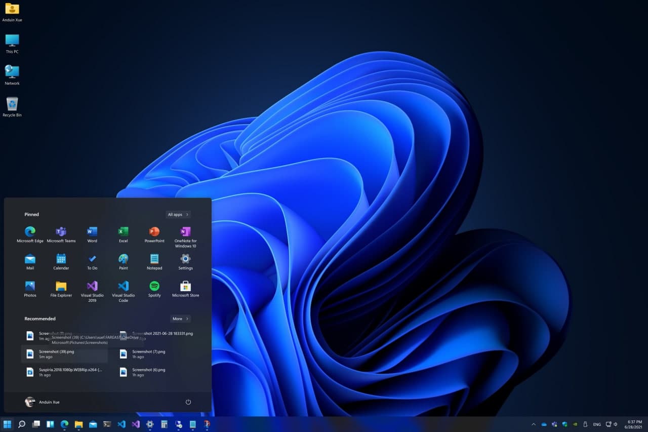 Windows 11 Build 22000.51 Screenshot 9