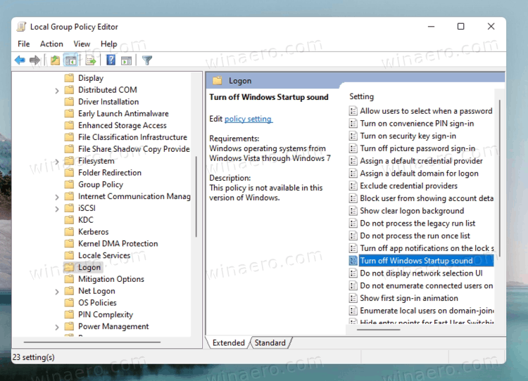 Windows 11 Startup Sound Group Policy