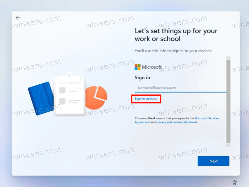 Click Sign In Options
