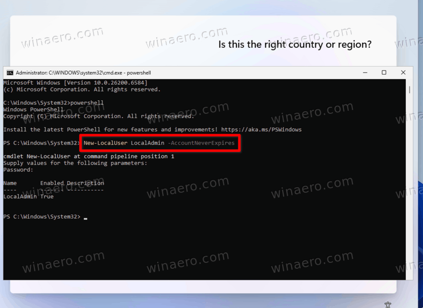 Create New Local Account From PowerShell