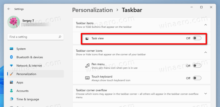 Remove Task View Button