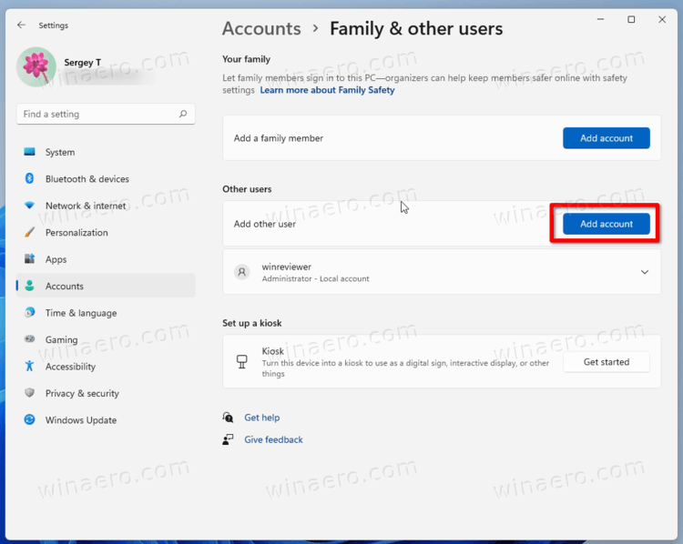 Add Account Button