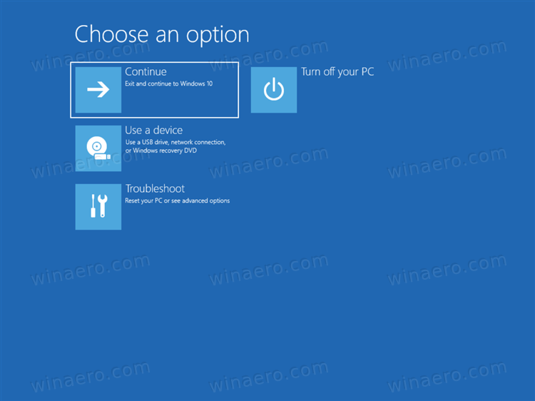 advanced startup options windows 10 boot menu