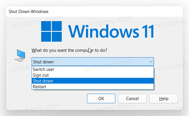 Alt F4 Classic Shut Down Windows 11 Dialog