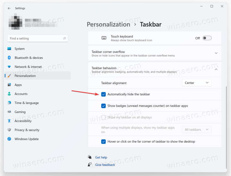 Disable Taskbar Auto Hide In Windows 11