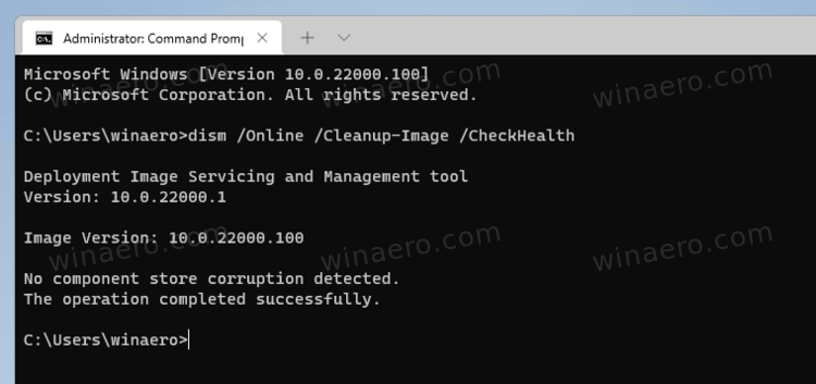 Dism Check Health Of Windows Component Store