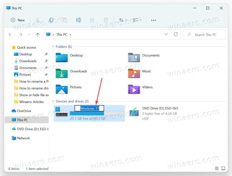 Enter New Drive Name In File Explorer