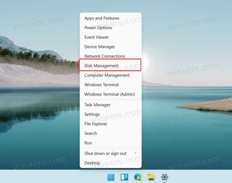 Откройте Управление дисками в Windows 11
