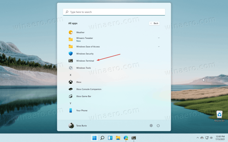 Open Windows Terminal In Windows 11 From Start