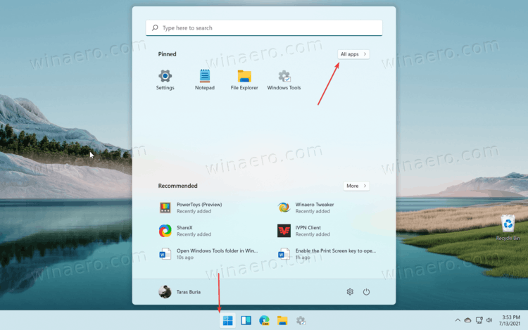 Open Windows Tools From The Start Menu