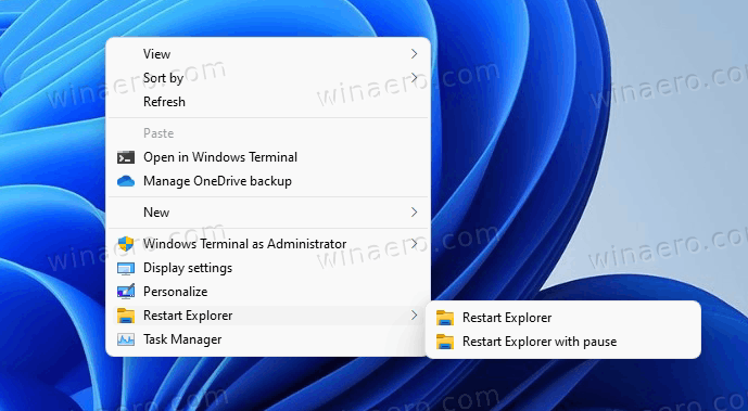 Windows 11 Restart Explorer Context Menu