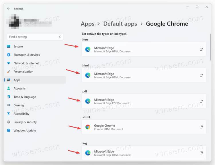 Set A New Default Browser For Each File Type