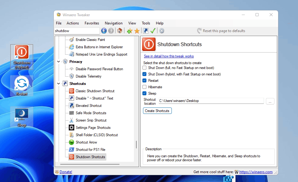 Winaero Tweaker 1.55 for windows download