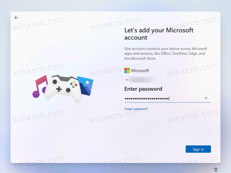 Type Your Microsoft Account Password