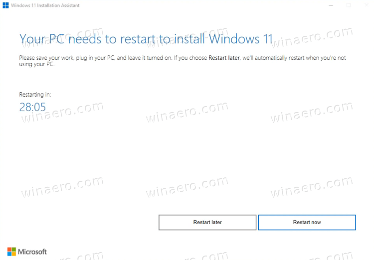 Windows 11 Installation Assistant PC Restart
