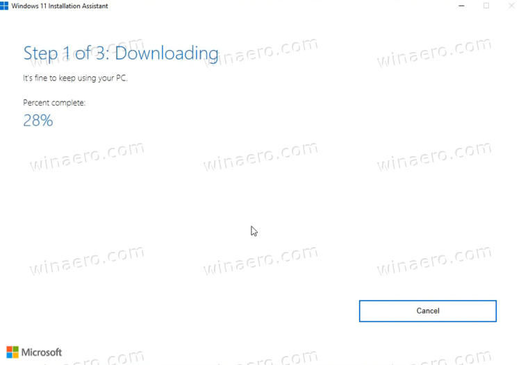 Windows 11 Installation Assistant Downloading