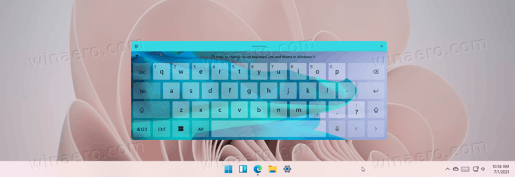 Windows 11 Touch Keyboard With A Custom Theme