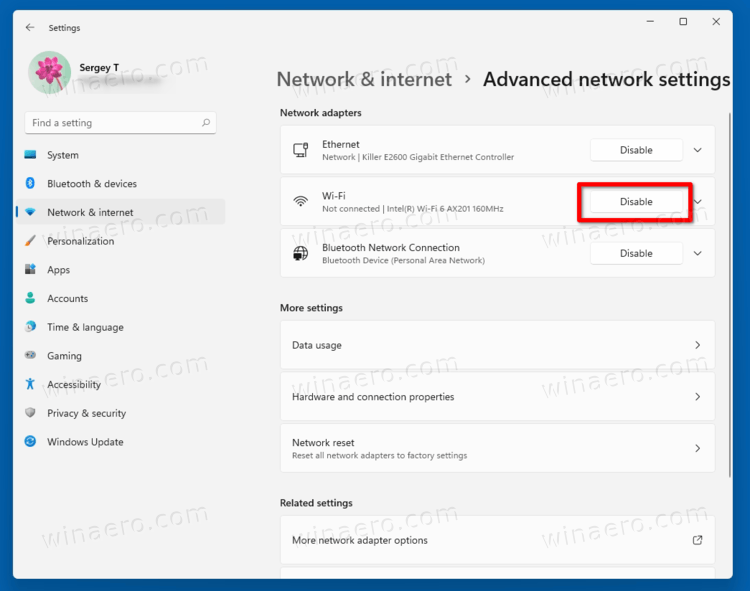Windows 11 Disable Network Adapter