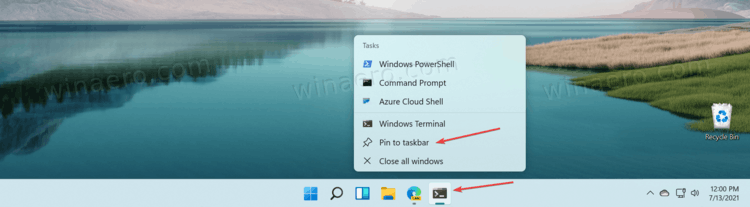 Windows Terminal Pin To Taskbar