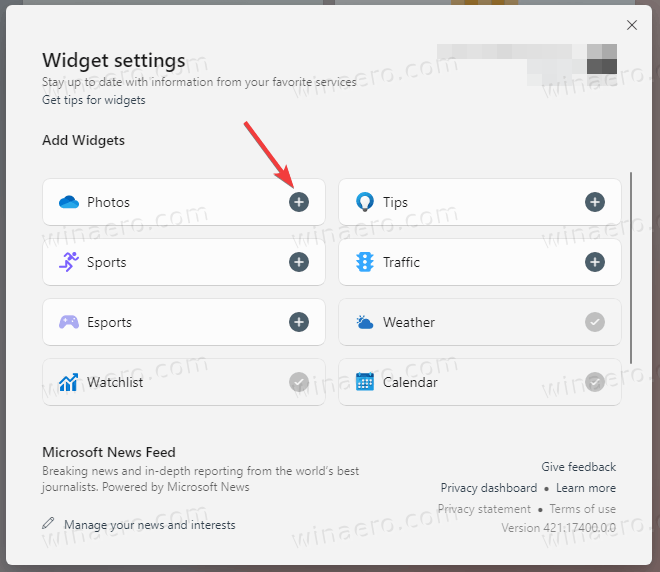 Add Widget In Windows 11