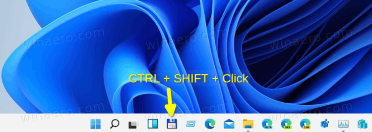 Ctrl Shift Click Pinned App