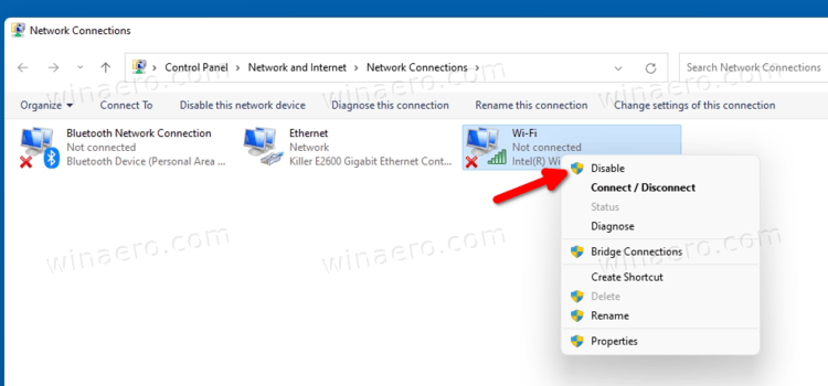Disable Adapter In Network Connections