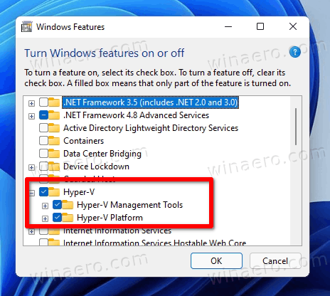 Enable Hyperv Feature