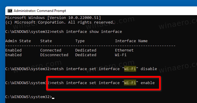 Configuring network settings from command line using netsh