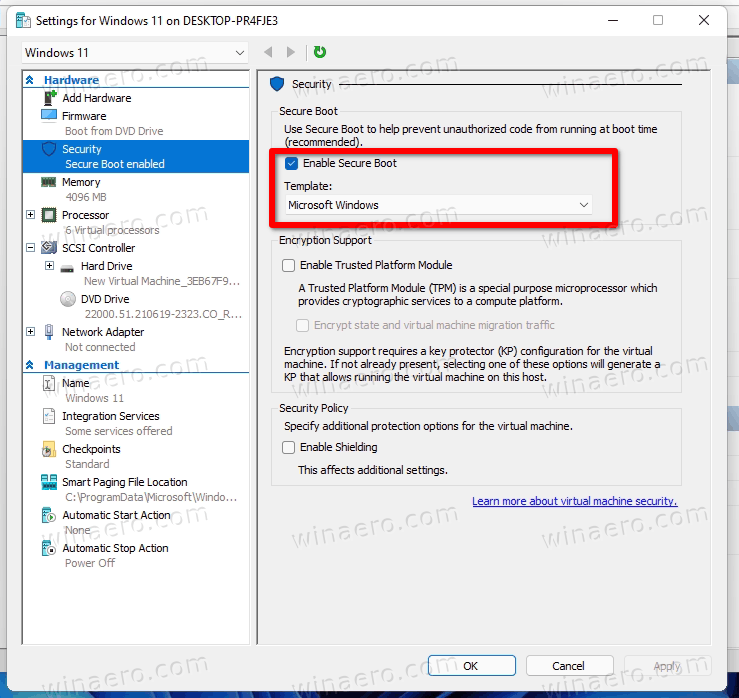 Enable Secure Boot In Hyperv