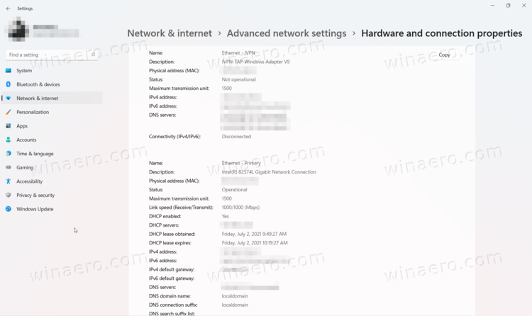 Network Status And Connection Properties In Windows 11