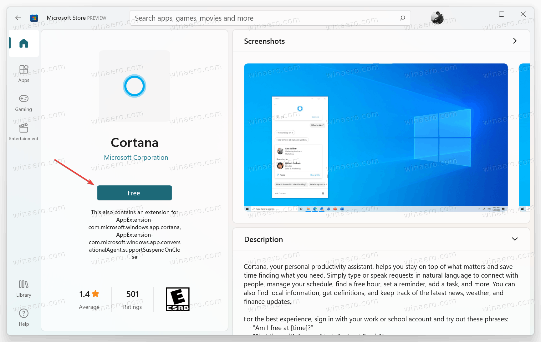 Reinstall Cortana