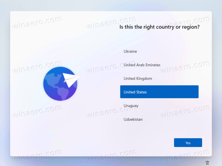 Select Region And Country