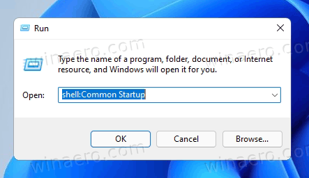 Shell Common Startup In Run Dialog
