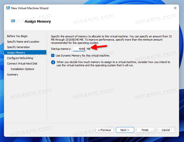 Specify Vm Memory Size And Type