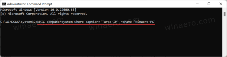 Wmic Command To Change The Computer Name
