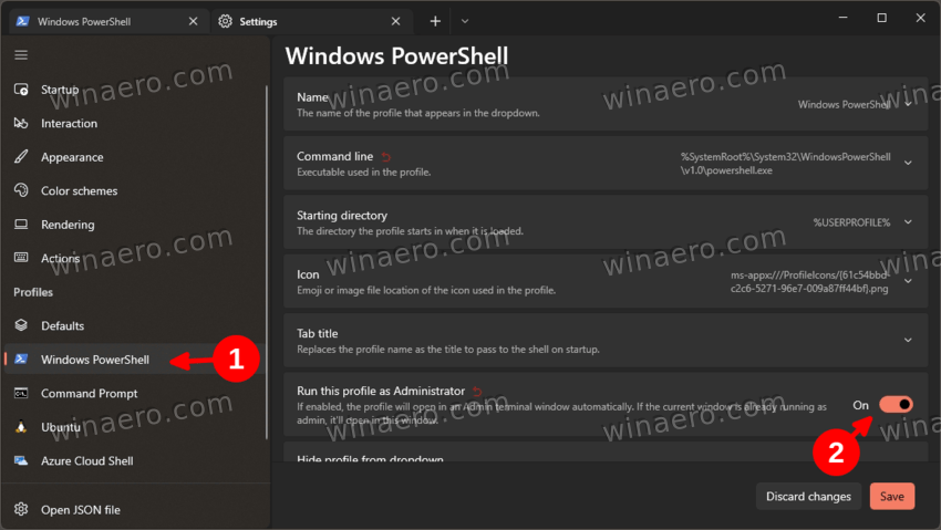 Always Run PowerShell Elevated From Windows Terminal