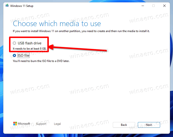 Windows 11 Media Creation Tool: Create a setup USB stick or ISO file