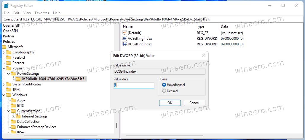 Disable Wakeup Password In Windows 11 Registry