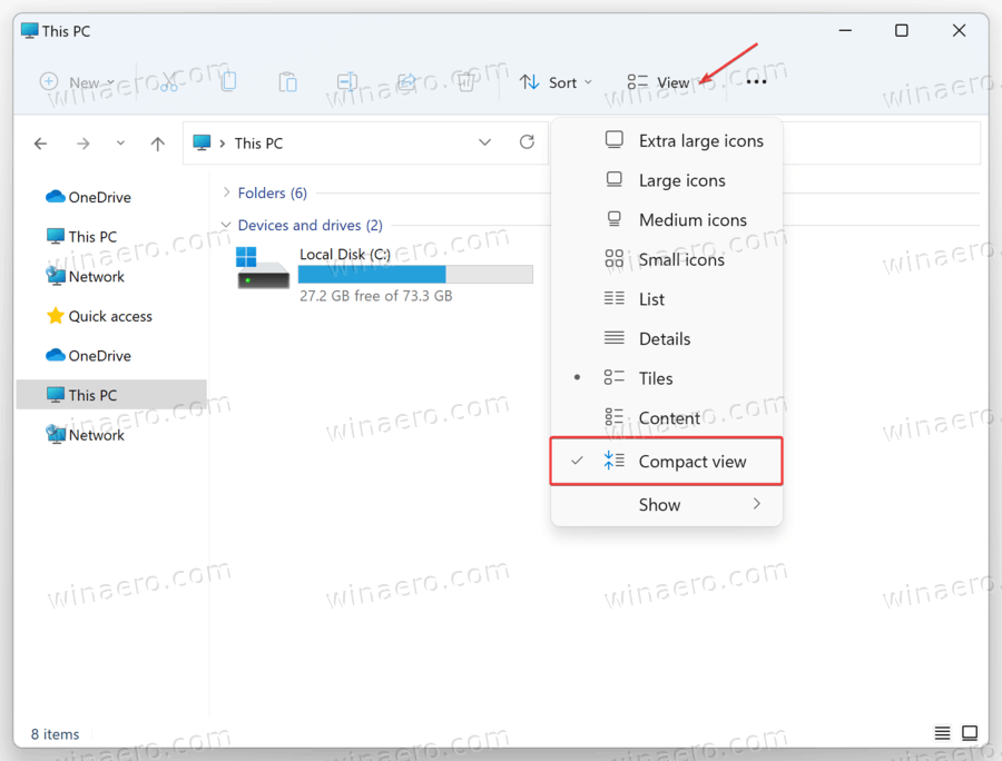 Enable Compact View In Windows 11 File Explorer
