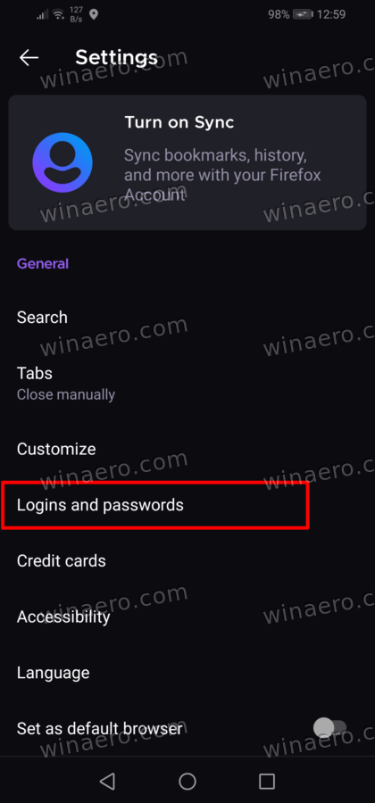 tap on Logins and passwords