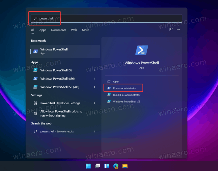 Open PowerShell As Administrator From Windows 11 Search