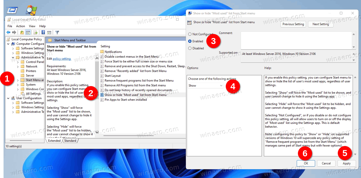 Windows 11 Always Show Or Hide Most Used Apps In Start Menu