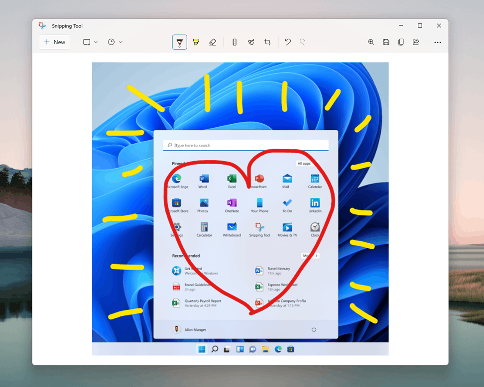 Windows 11 Snipping Tool Annotating