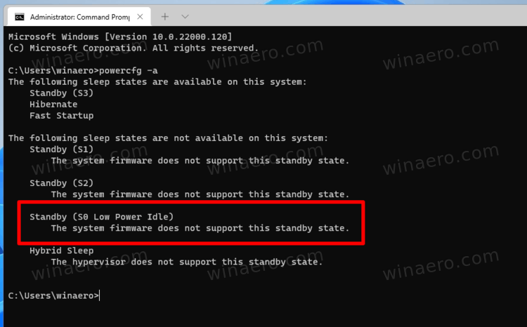 Windows 11 Check Modern Standby Support