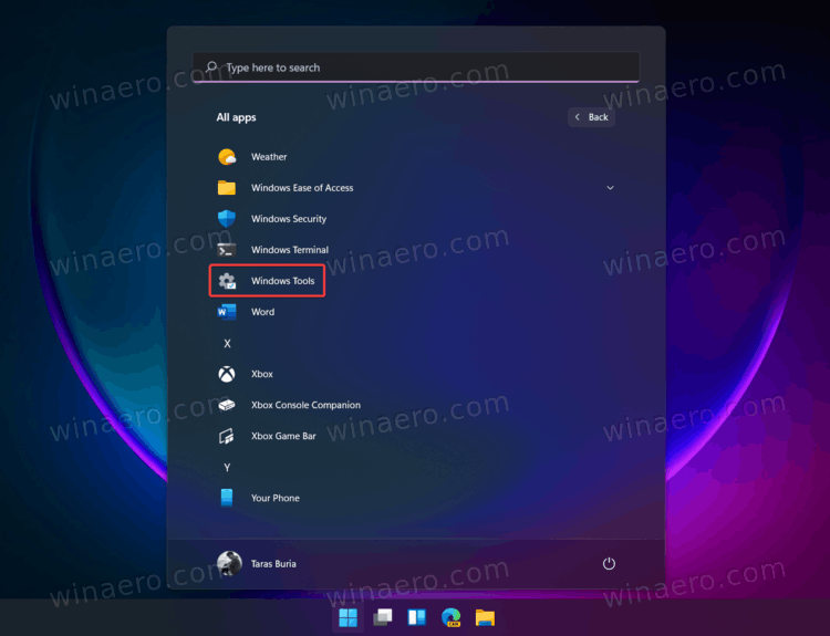 Windows Tools Folder